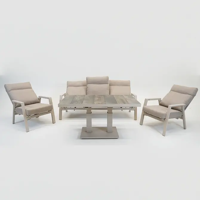 Loungeset Ohio crème met Prato loungetafel - afbeelding 2