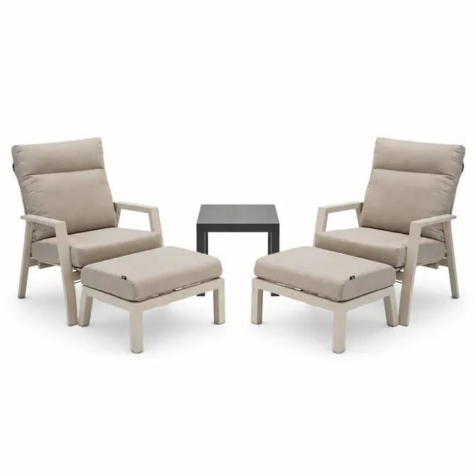 Loungestoel ohio crème, Lesli Living, tuincentrumoutletl.com