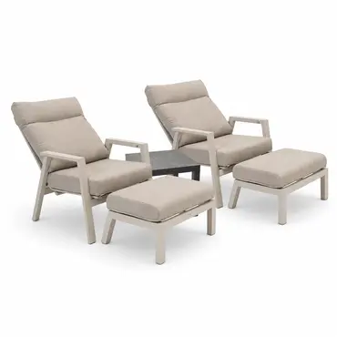 Loungestoel ohio crème verstelbaar, Lesli Living, tuincentrumoutletl.com