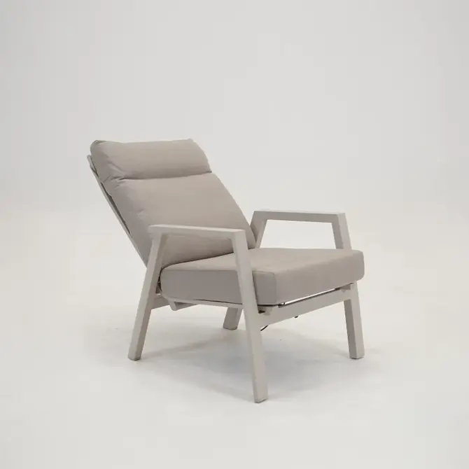 Loungestoel ohio crème verstelbaar, Lesli Living, tuincentrumoutletl.com