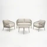 Loungeset Tanami 4 delig, vita, tuincentrumoutlet