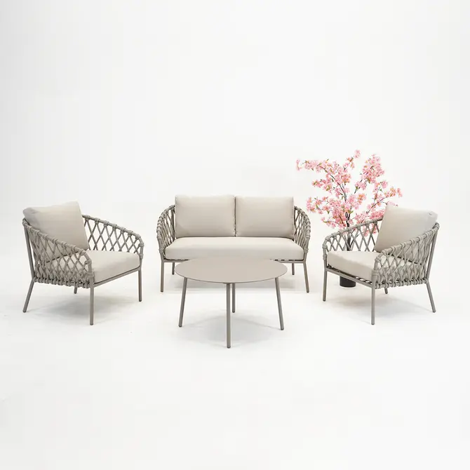 Loungeset Tanami 4 delig, vita, tuincentrumoutlet