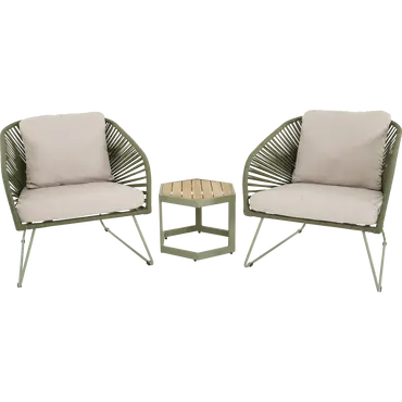 Loungestoel izumi groen met bijzettafel, Lesli Living, tuincentrumoutlet.com