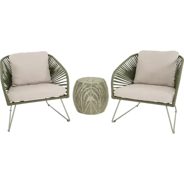 Loungestoel izumi groen incl bijzettafel, Lesli Living, tuincentrumoutlet.com