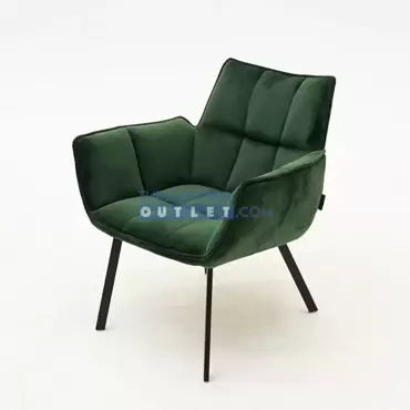 Loungestoel MRS groen velvet, diagonaal, tuincentrumoutlet