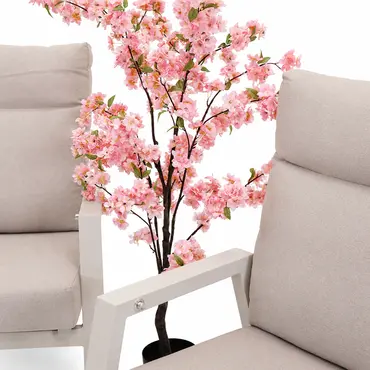 Loungestoel ohio crème sfeerfoto, Lesli Living, tuincentrumoutletl.com