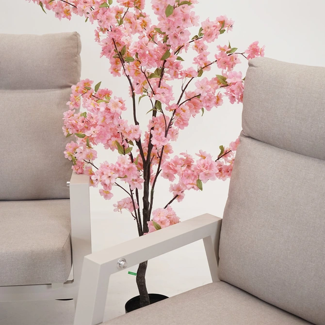 Loungestoel ohio crème sfeerfoto, Lesli Living, tuincentrumoutletl.com