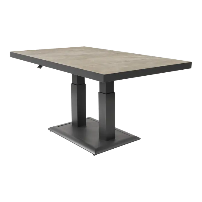 Loungetafel verstelbaar Murcia Negro 140x85cm in hoogte versteld, Lesli Living, tuincentrumoutlet.com