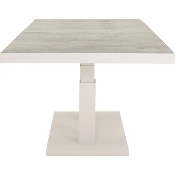 Loungetafel verstelbaar Prato Crema, 140x85cm zijkant, Lesli Living, tuincentrumoutlet.com