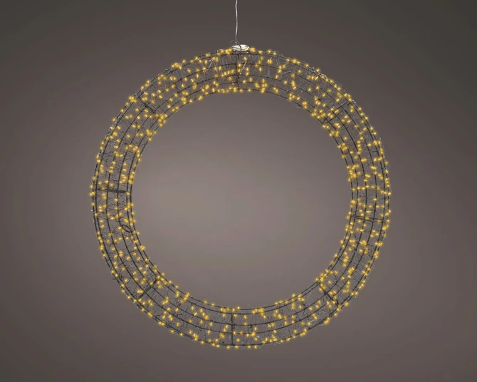 Lumineo LED kransring zwart 7,5 cm sfeer, Lumineo, tuincentrumoutlet.com