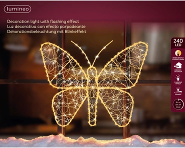 Lumineo LED vlinder frame wit 30 cm sfeerbeeld, Lumineo, tuincentrumoutlet.com