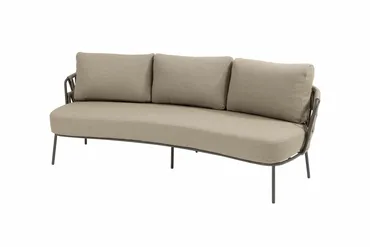 Mallorca 3 seater low dining bench terre with 4 cushions, 4SO, tuincentrumoutlet.com