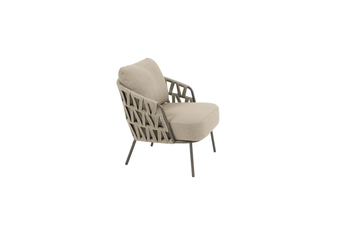 Mallorca low dining chair terre with 2 cushions, 4SO, tuincentrumoutlet.com