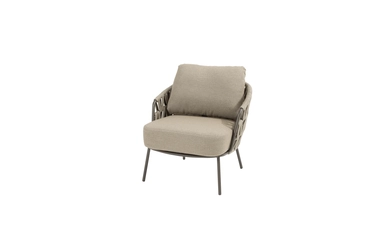 Mallorca low dining chair terre with 2 cushions, vooraanzicht4SO, tuincentrumoutlet.com