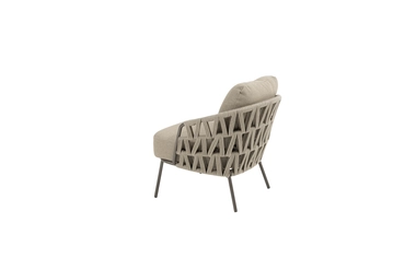 Mallorca low dining chair terre with 2 cushions, zijaanzicht 4SO, tuincentrumoutlet.com
