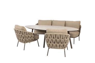 Mallorca low dining set met Salute low dining tafel