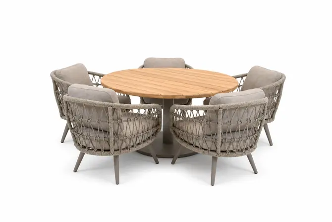 Mango low diningtafel met 5 Canazei stoelen, Vita tuinmeubelen, tuincentrumoutlet.com