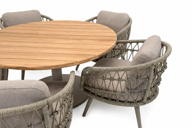 Mango low diningtafel met 5 Canazei stoelen detail, Vita tuinmeubelen, tuincentrumoutlet.com