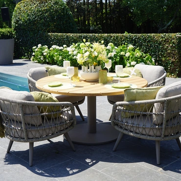 Mango low diningtafel met 6 Canazei stoelen detail, Vita tuinmeubelen, tuincentrumoutlet.com