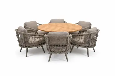 Mango low diningtafel met 6 Canazei stoelen, Vita tuinmeubelen, tuincentrumoutlet.com