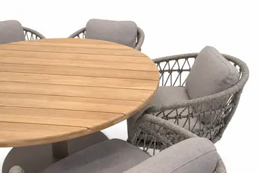 Mango low diningtafel met 6 Canazei stoelen detail, Vita tuinmeubelen, tuincentrumoutlet.com