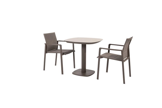 Manolo 75x75x75 cm met 2x Cortina dining stoel terre, 4 Seasons Outdoor, tuincentrumoutlet.com