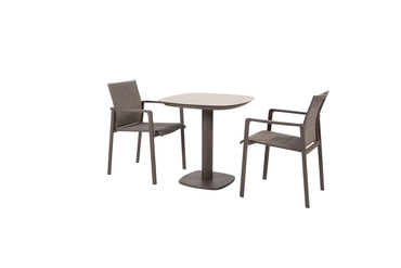 Manolo 75x75x75 cm met 2x Cortina dining stoel terre, 4 Seasons Outdoor, tuincentrumoutlet.com