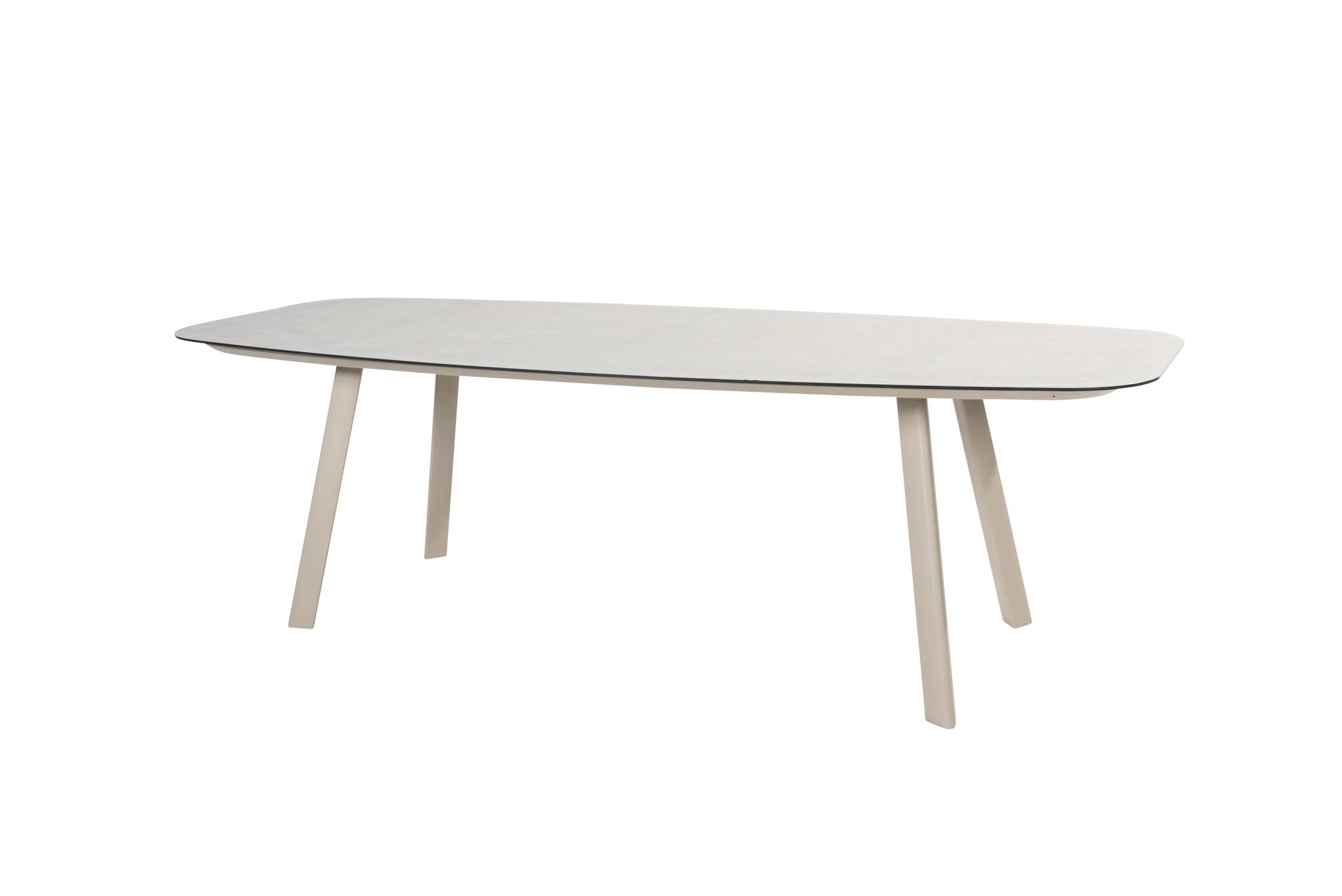 Manolo eettafel latte met geprint keramiek tafelblad 240 x 103 cm.