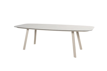 Manolo eettafel latte met geprint keramiek tafelblad 240 x 103 cm.