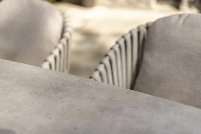 Manolo tafel 240x103cm met 6 Eva stoelen sfeer 2, 4 Seasons Outdoor, Tuincentrum Outlet