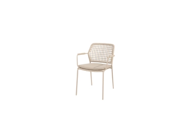 Manolo tafel 75x75x75 cm met 4 Barista stoelen latte los, 4 Seasons Outdoor, tuincentrumoutlet.com