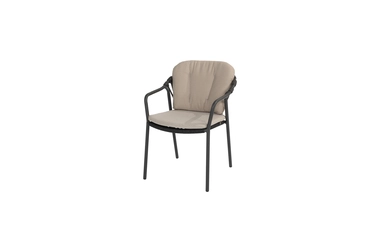 Manolo tafel 75x75x75 cm met 4 Manitoba stoelen Antraciet los, 4 Seasons Outdoor, tuincentrumoutlet.com