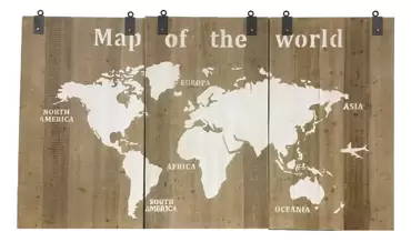 Map of the World - 210 x 4 x 121 cm naturel