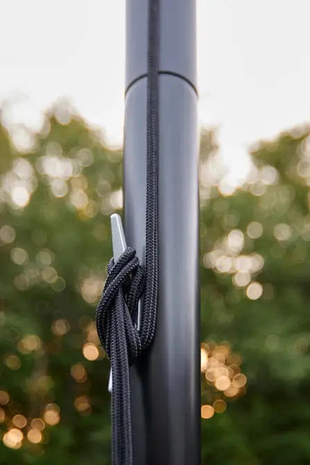 Mast aluminium 8m zwart detailbeeld, Fairybell, tuincentrumoutlet.com