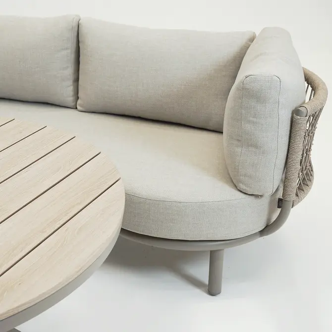 Matera L/D set 4-delig taupe/rope sand/vally sand detail, Garden Impressions, Tuincentrumoutlet.com