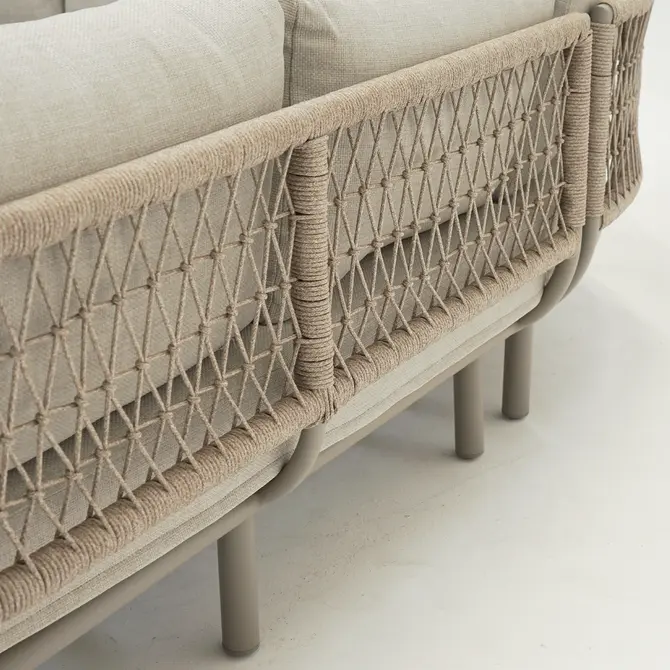 Matera L/D set 4-delig taupe/rope sand/vally sand achterkant, Garden Impressions, Tuincentrumoutlet.com