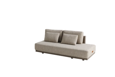 Metropolitan 2.5 seater bench mocca open end L/R with 5 cushions, 4SO, tuincentrumoutlet.com