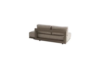 Metropolitan 2.5 seater bench mocca open end L/R with 5 cushions, achter 4SO, tuincentrumoutlet.com