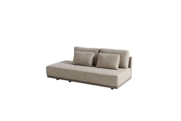 Metropolitan 2.5 seater bench mocca open end L/R with 5 cushions, voorkant 4SO, tuincentrumoutlet.com
