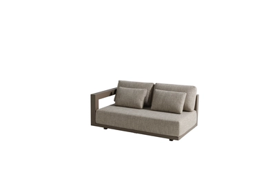 Metropolitan 2.5 seater bench mocca right arm with 5 cushions, 4SO, tuincentrumoutlet.com