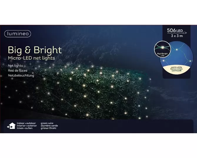 Micro big LED netverlichting - 300x300 cm - afbeelding 1