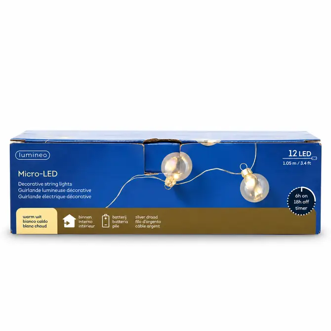 Micro led bal gls l105cm-12l wit, lumineo, tuincentrumoutlet.com