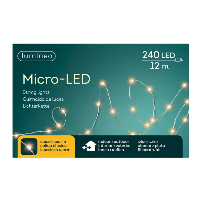 Microled bu l12m-240l zlvr-k.warm verpakking, Lumineo, tuincentrumoutlet
