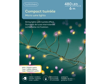 Microled compact l600c gd/pnk/k.wrm, lumineo, tuincentrum outlet