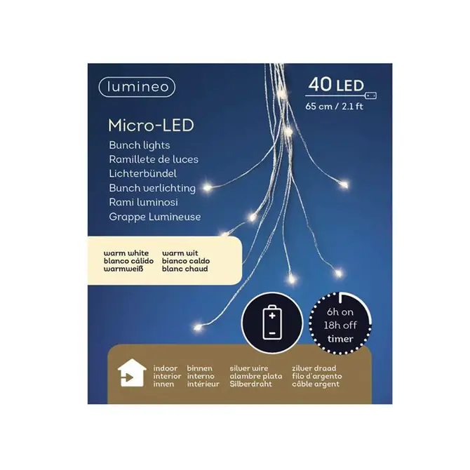 Microled l60cm-40l zilver/w.wit bo, Lumineo, Tuincentrum Outlet