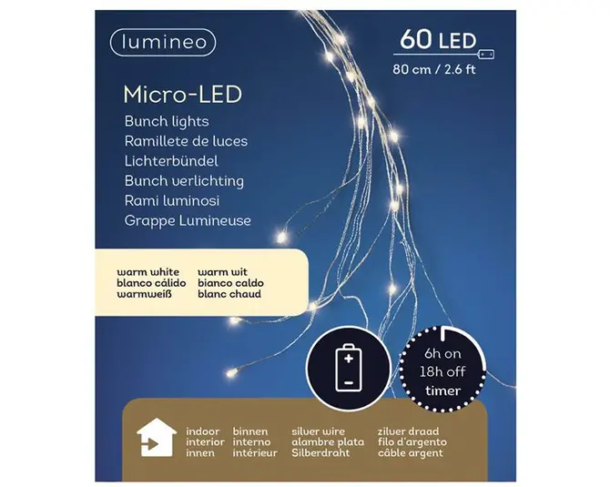Microled l80cm-60l zilver/w.wit bo, Lumineo, tuincentrumoutlet