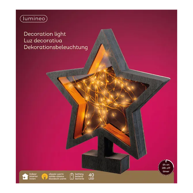 Microled lijst l4b26h28cm zwrt/kwrm verpakking, Lumineo, tuincentrumoutlet