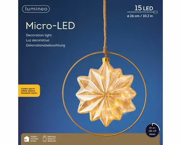 Microled ster d26h26cm ambr/kwrm bo - afbeelding 3