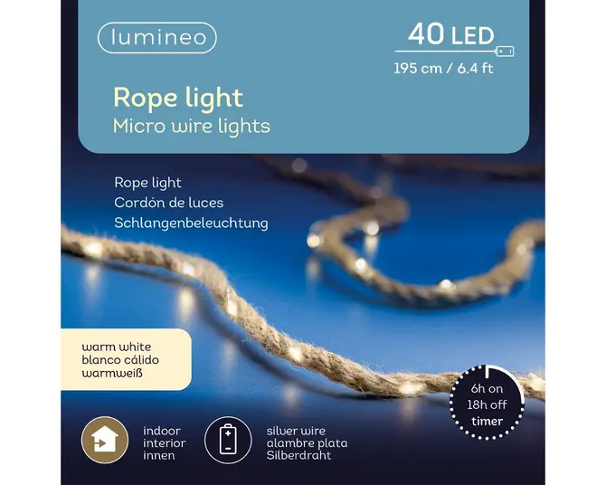 Microled touw l195cm-40l w.wit bo - afbeelding 2