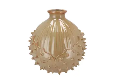 MIKA CARAMEL VASE CHESTNUT 24X24X24CM, Daan kromhout, tuincentrumoutlet.com